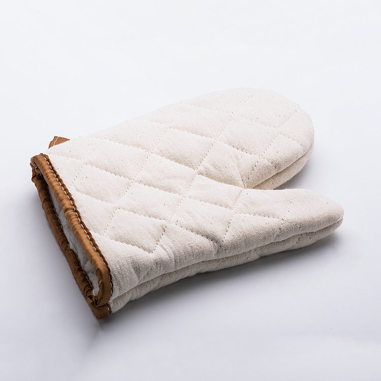 Yika® Pure cotton white heat-resistant oven mitts