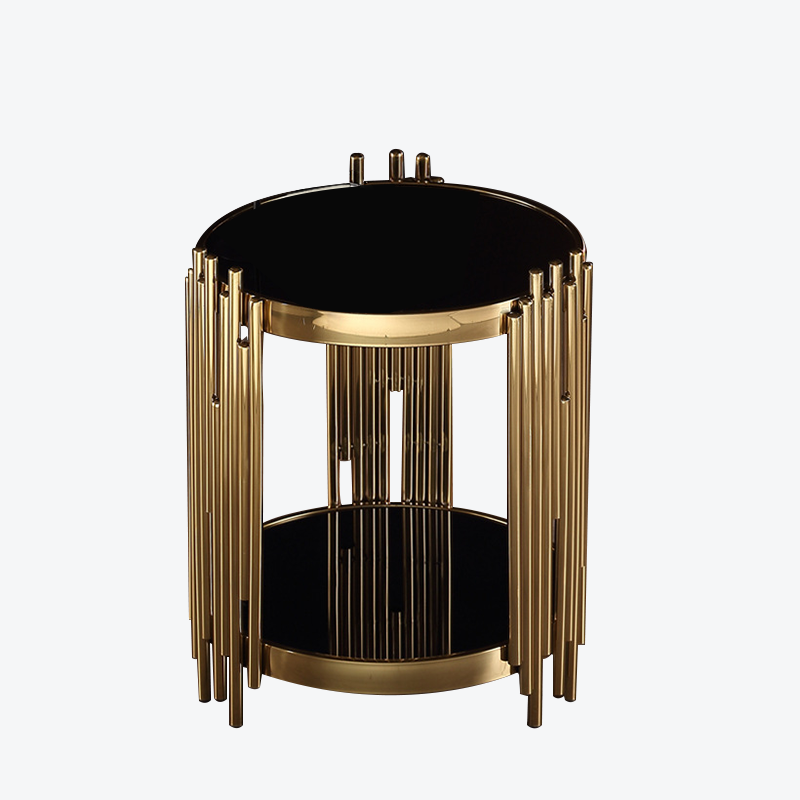Elba Black Tempered Glass Side Tables 19.69"D