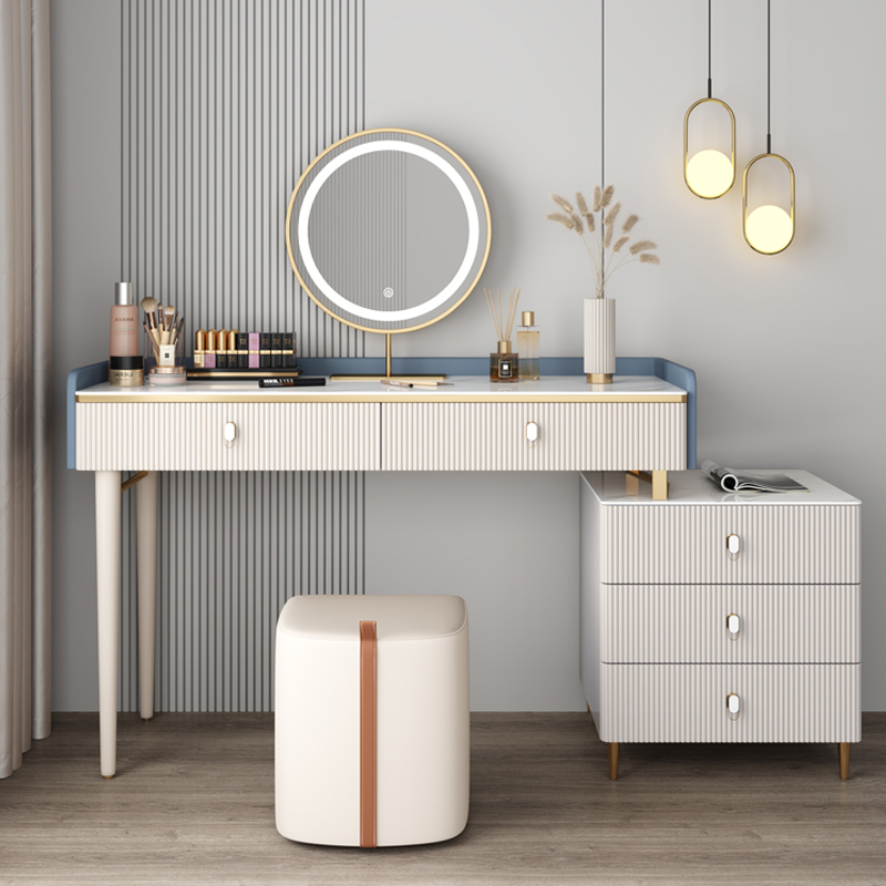 Faenza Rectangular White Marble Dresser 31.49"D