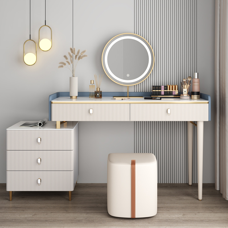 Faenza Rectangular White Marble Dresser 31.49"D