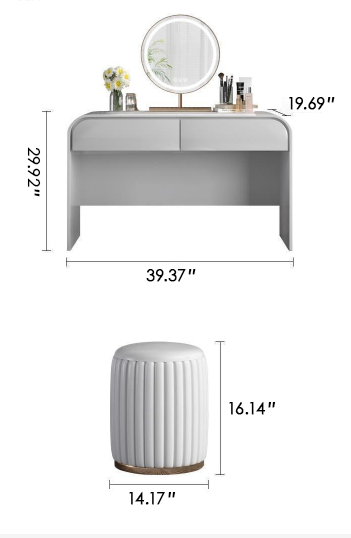 Imperia Beige Leather Makeup Vanities 39.37"D