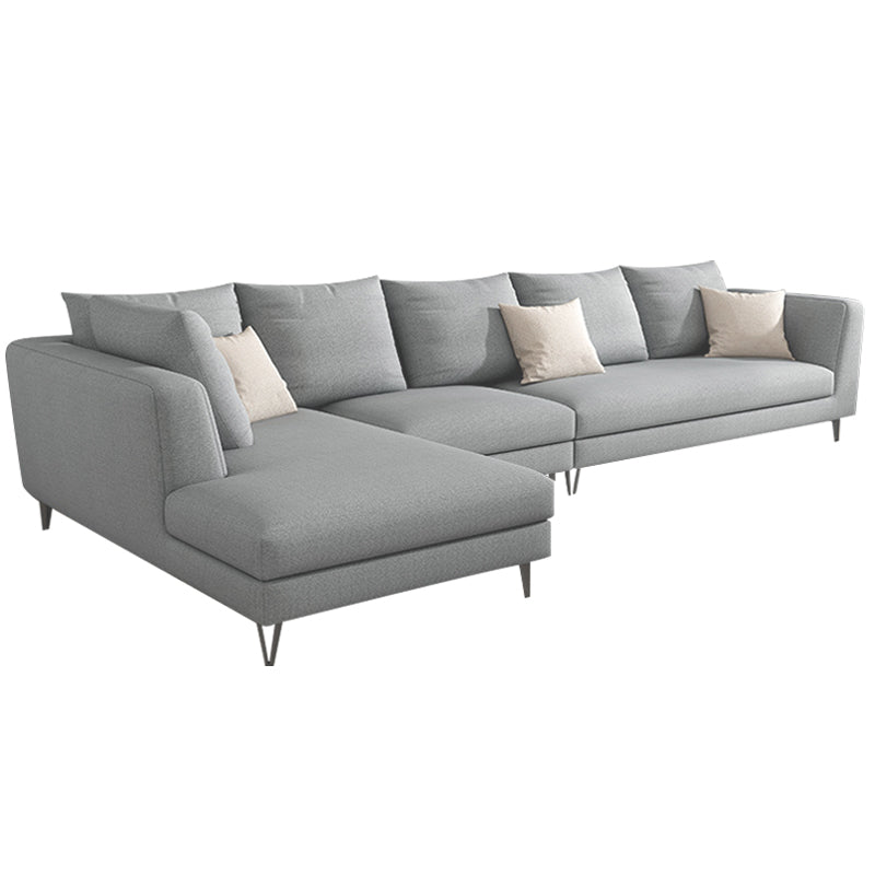 Aosta Grey Cotton Linen Sectionals 68.90"D+70.87"D