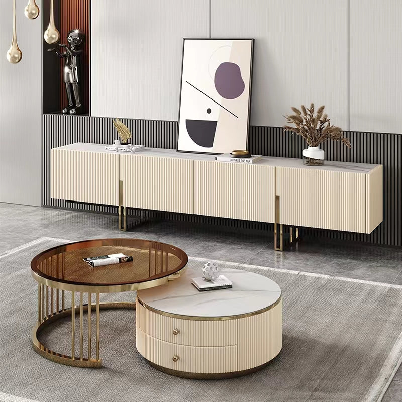 Gaeta Beige Slate TV Stand 78.74"D