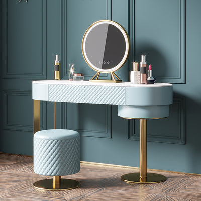 Anzio Roma Blue Slate Makeup Vanities 47.24"D