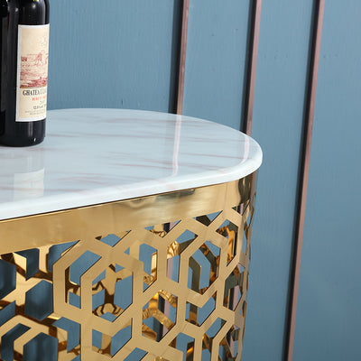 Sant'Antimo Champagne and Gold Marble Console Table 47.24"D
