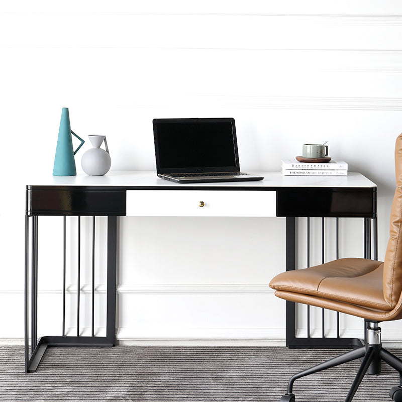 Itri Black and White Slate Desk 47.24"D