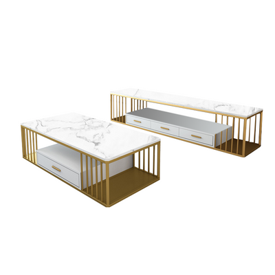 Enna Marble Living Room Sets 78.74''D+47.24"D