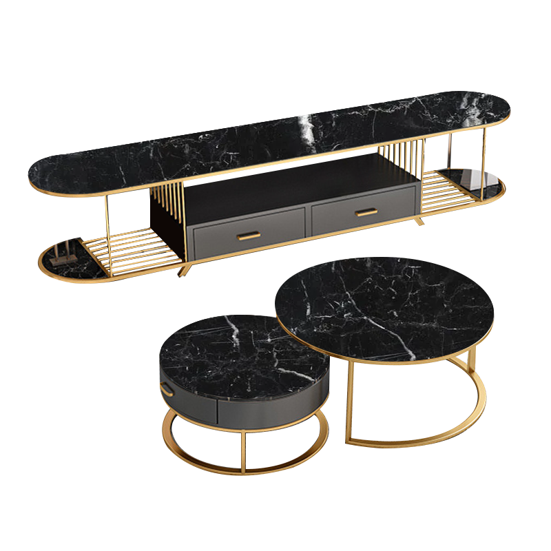 Enna Marble Living Room Sets 78.74"D+23.62"D