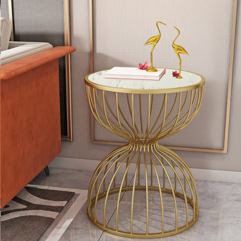 Bergamo Modern Marble Side Table 19.69"D