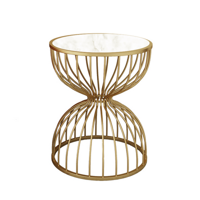 Bergamo Modern Marble Side Table 19.69"D