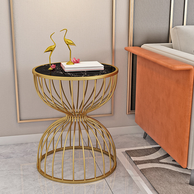 Bergamo Modern Marble Side Table 19.69"D