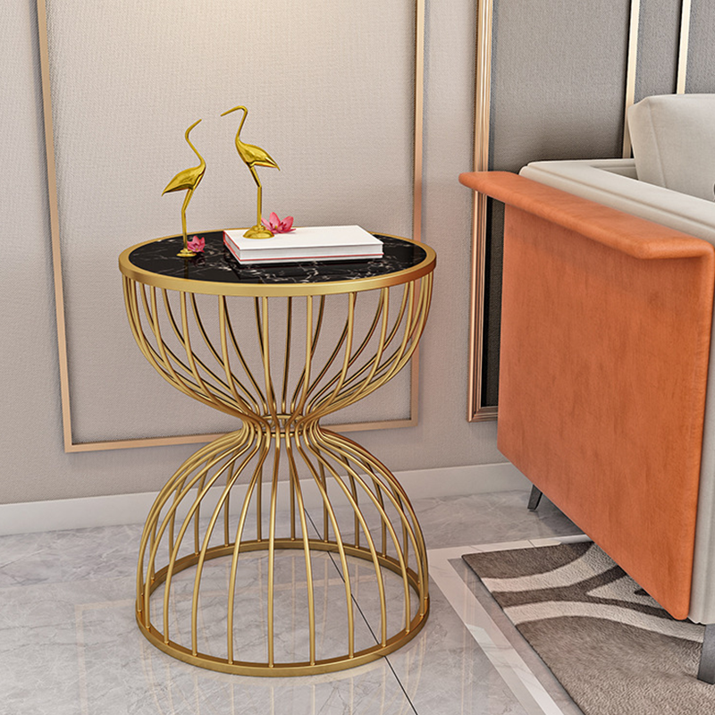 Bergamo Modern Marble Side Table 19.69"D