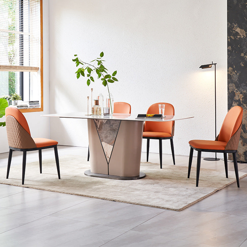Liguria Rectangular White Slate Dining Table 62.99"D