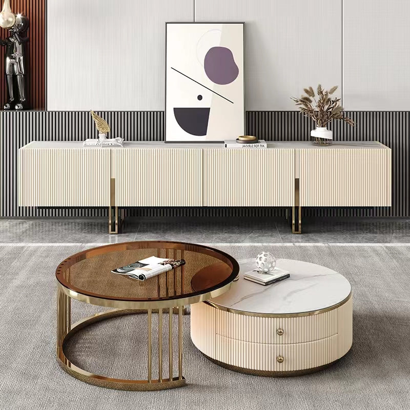 Gaeta Beige Slate TV Stand 78.74"D