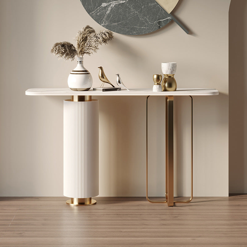 Iglesias White Slate Console Table 47.24"D