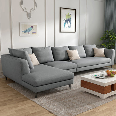 Aosta Grey Cotton Linen Sectionals 68.90"D+70.87"D