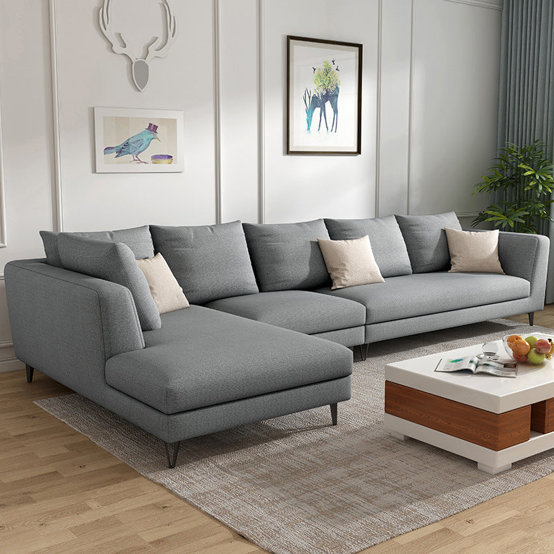 Aosta Grey Cotton Linen Sectionals 68.90"D+70.87"D