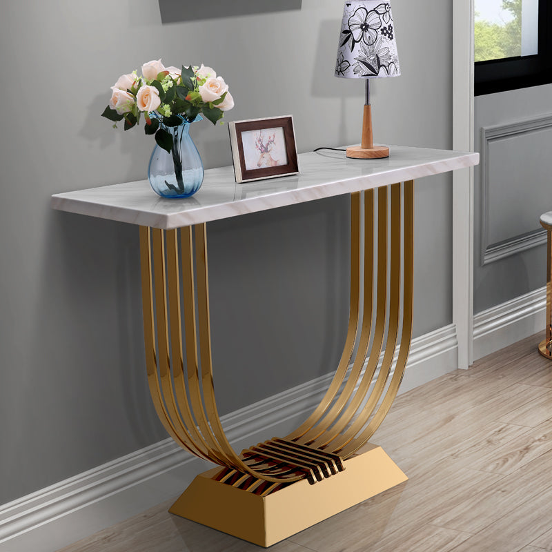  Sarcedo White Marble Console Table 47.24"D