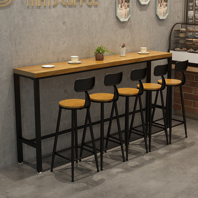 Abruzzo Black and Wood Bar Stools 37.80"H
