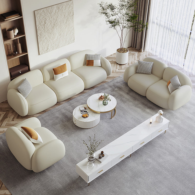 Forli Simple Cloth Leather Sofa 100.29&