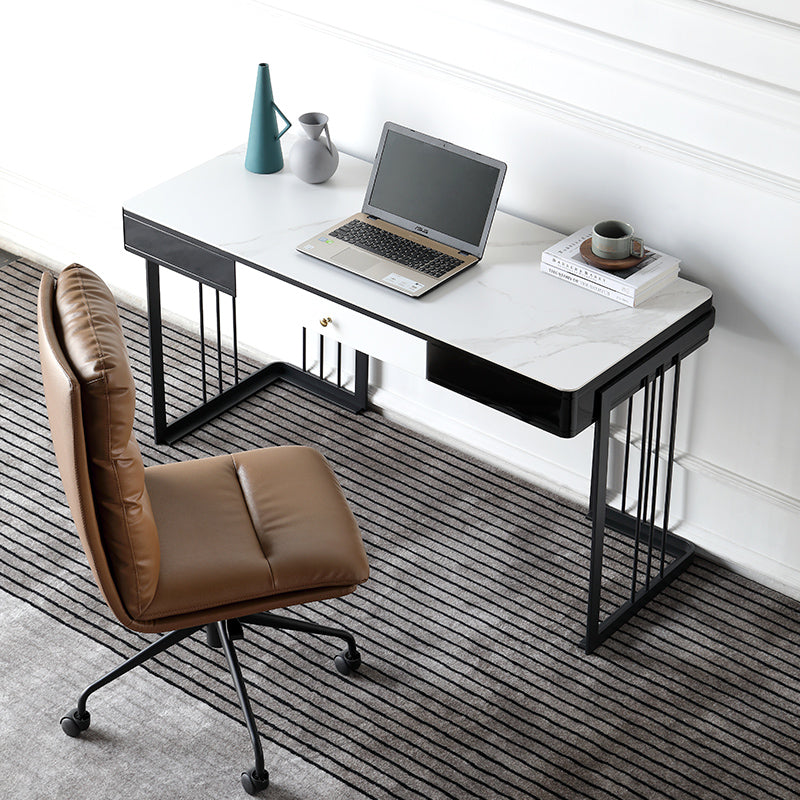 Itri Black and White Slate Desk 47.24"D