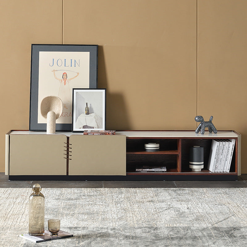 Bologna Saddle Leather TV Stands 78.74"D