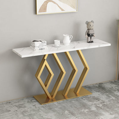  Sarcedo White Marble Console Table 47.24"D
