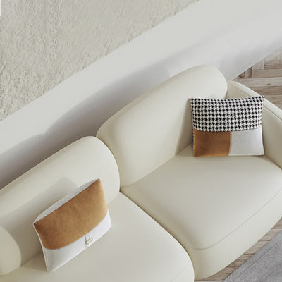 Forli Simple Cloth Leather Sofa 100.29''D