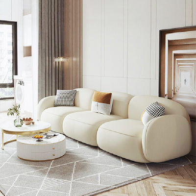 Forli Simple Cloth Leather Sofa 100.29''D