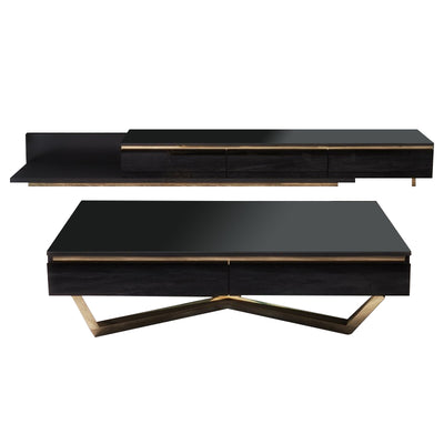 Elba Mirror Coffee Table Living Room 70.87"D+51.18"D