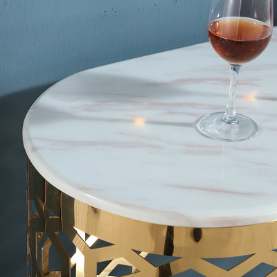 Sant'Antimo Champagne and Gold Marble Console Table 47.24"D