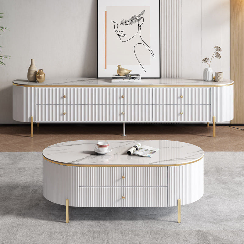 Saronno White Slate TV Stand 78.74"D 