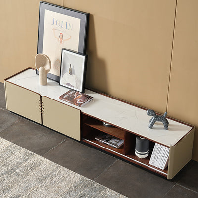 Bologna Saddle Leather TV Stands 78.74"D