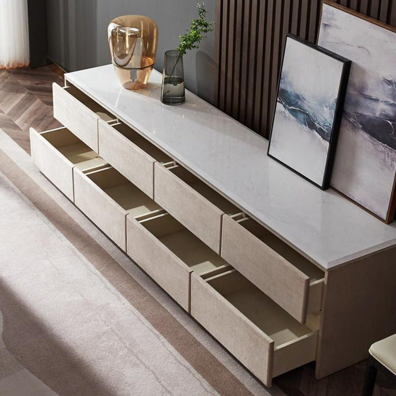 Arona White Marble TV Stand 78.74"D