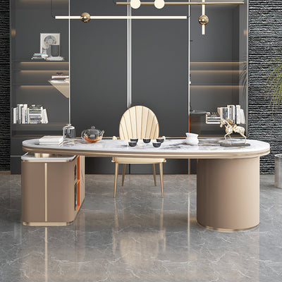 Imola Khaki Slate Desk 78.74"D