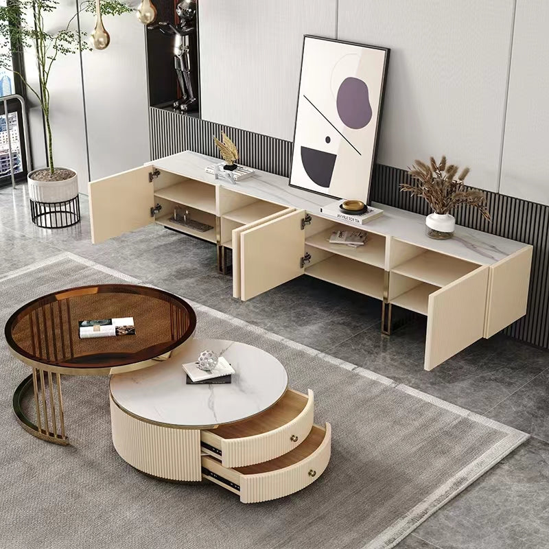 Gaeta Beige Slate TV Stand 78.74"D
