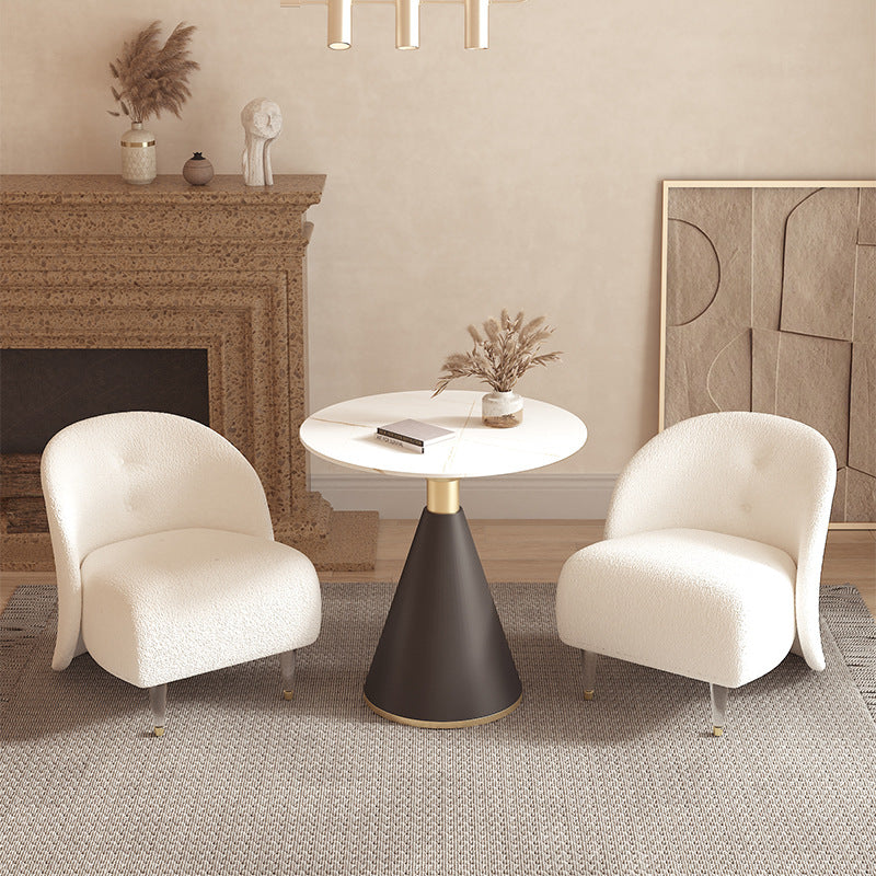 Vibo Valentia White Berer Fleece Lounge Chair 22.83"D