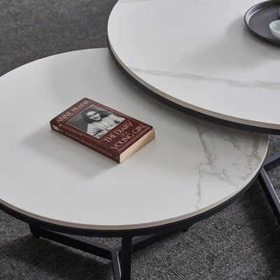 Turin Slate Coffee Tables 31.49''D+23.62''D