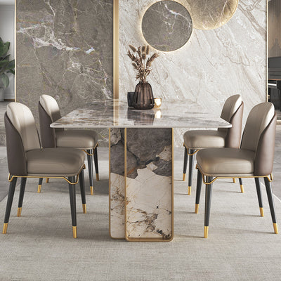 Garda Grey Nappa Leather Dining Chairs 20.86"D (with 2 chairs)