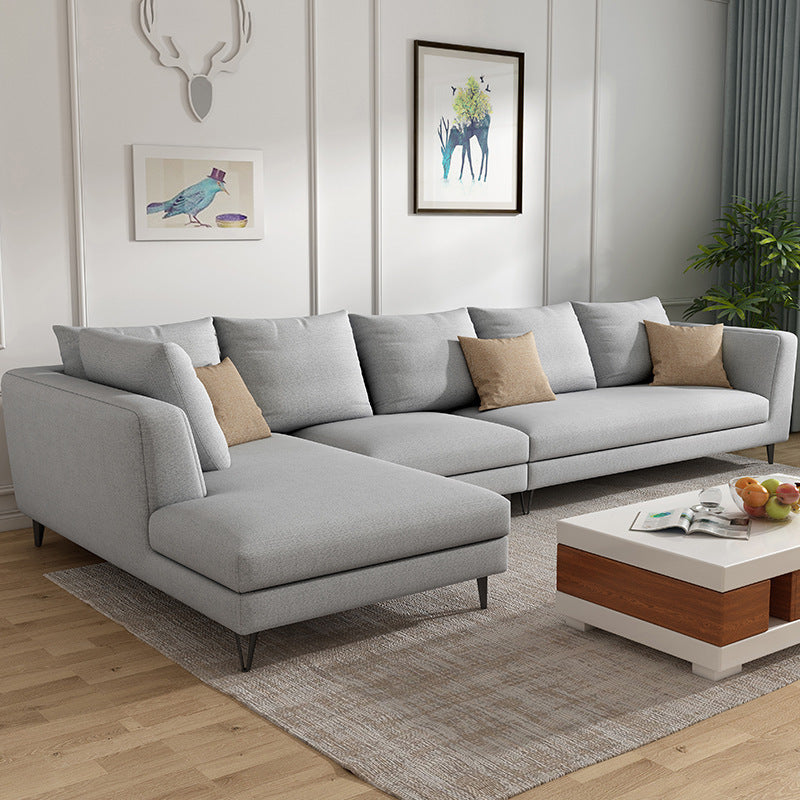 Aosta Grey Cotton Linen Sectionals 68.90"D+70.87"D