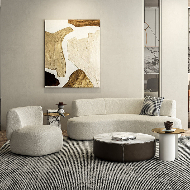 Vibo Valentia White Berer Fleece Lounge Chair 31.50"D