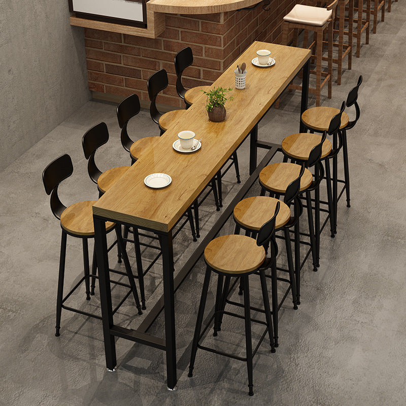 Abruzzo Black and Wood Bar Stools 37.80"H