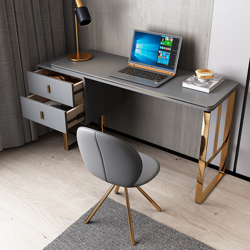 Vicenza Grey  Leather Desk 47.24"D