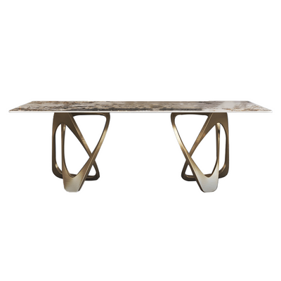 Liguria Gold Slate Rectangular Dining Table 55.12"D