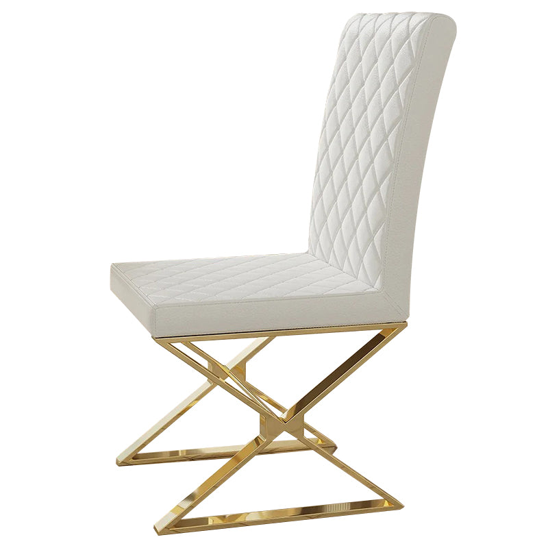 Lodi White Artificial Leather Plated Designer Chairs 36.22" (with 2 chairs)