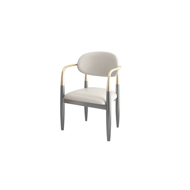 Lodi White Leather + Wood Dining Chairs 20.87" D (with 2 chairs)