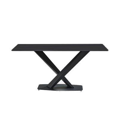 Lazio Black Slate Dining Table 62.99"D