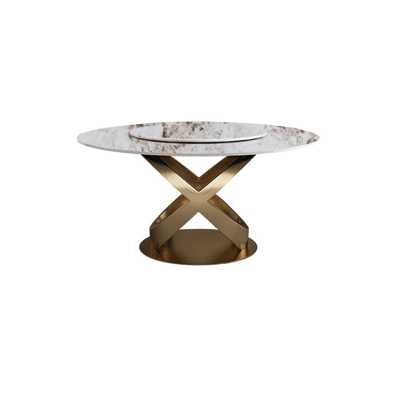 Liguria White+Gold Slate Dining Table 47.24"D