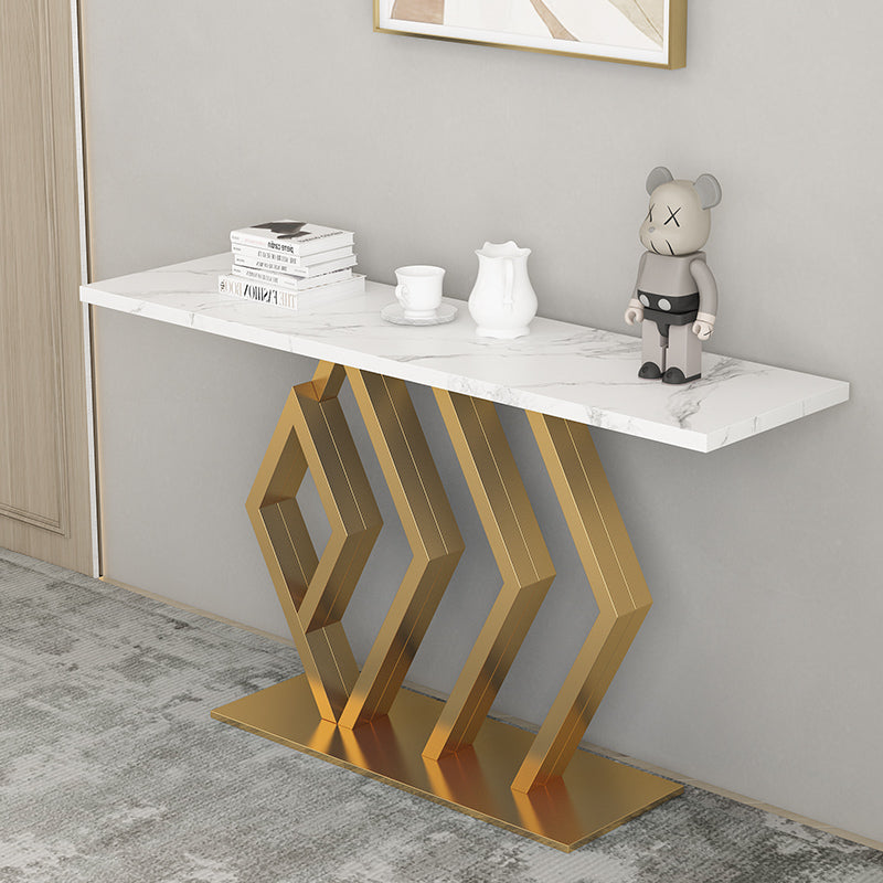  Sarcedo White Marble Console Table 47.24"D