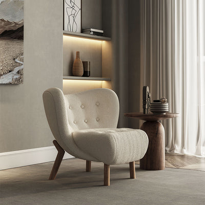 Vibo Valentia Beige Berer Fleece Lounge Chair 21.26"D